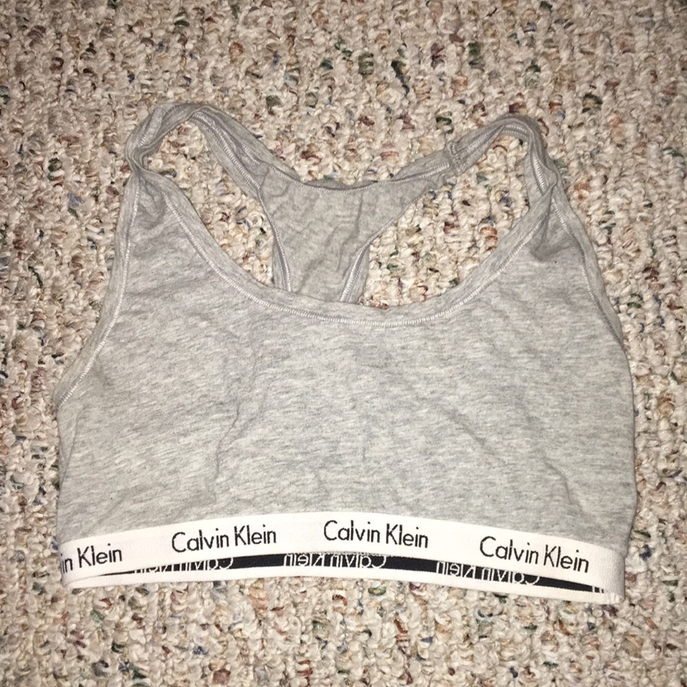 calvin klein grey sports bra